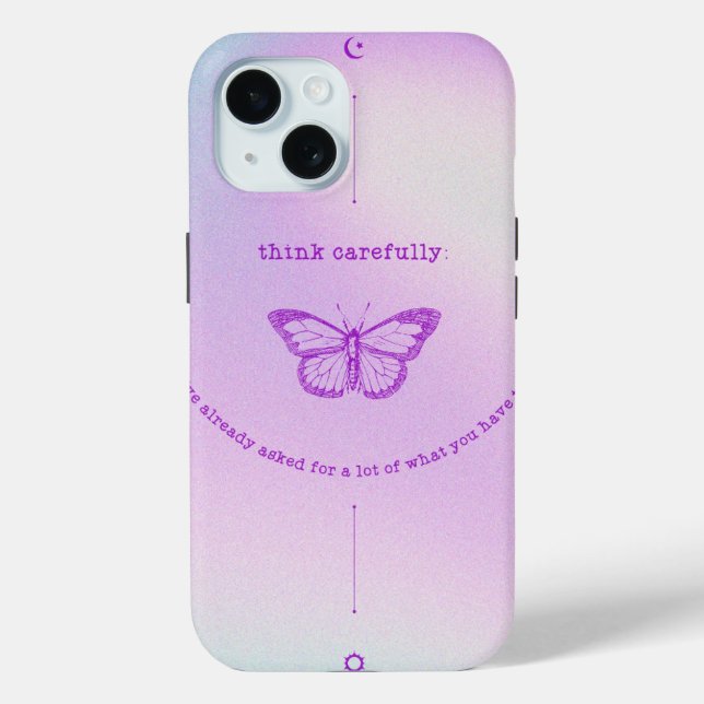 iPhone 15 Case - Reflective Butterfly Design with 
