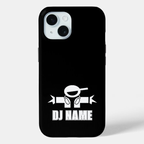 iPhone 15 case with custom music deejay logo