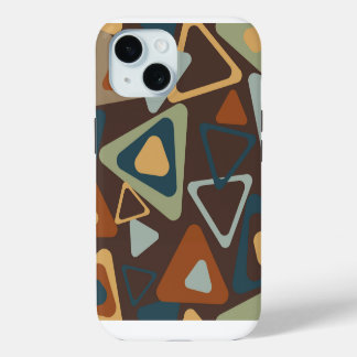 iPhone 15 Case With Mid Century Modern Triangles