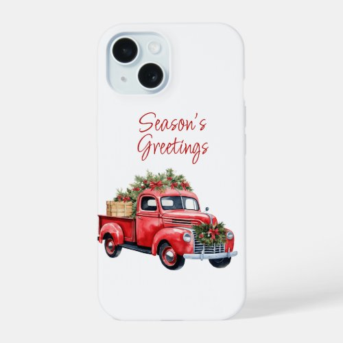 iPhone 15 Christmas Red Truck Case