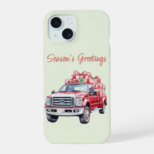 iPhone 15 ChristmasModern Red Truck Case