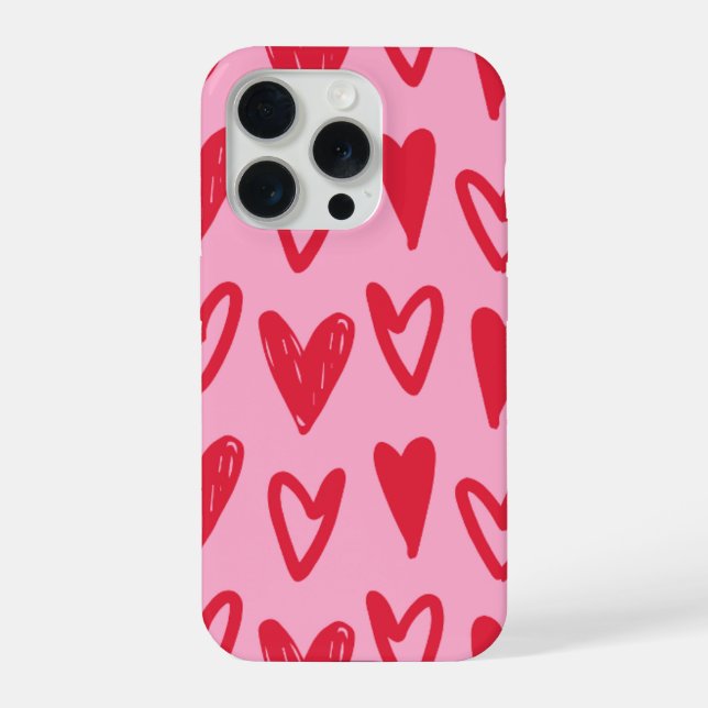IPhone 15 Mobile Case With Heart Design. (Back)