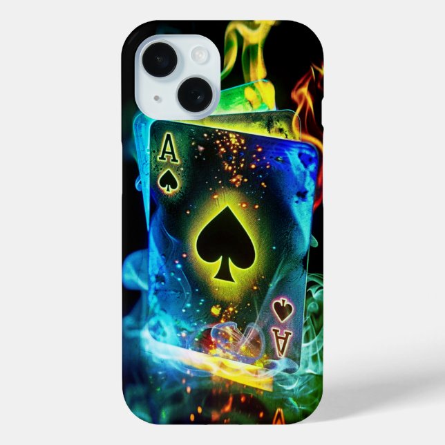 iPhone 15 Playing Card Ace of Spades Case (Back)