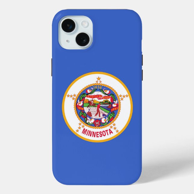 iPhone 15 Plus Case-Mate, Minnesota flag Case-Mate iPhone Case (Back)