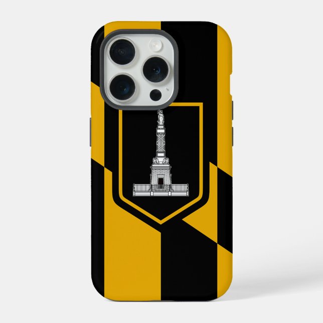 iPhone 15 Pro Case-Mate, Baltimore flag Case (Back)