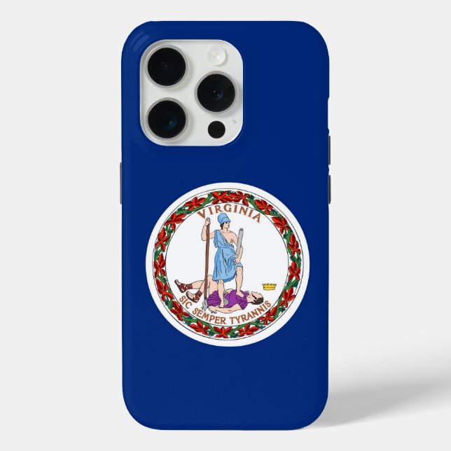 iPhone 15 Pro Case-Mate, Virginia State flag Case-Mate iPhone Case (Back)