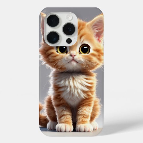 iPhone 15 Pro Case with Adorable Cat Design