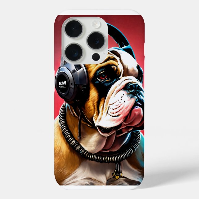 iPhone 15 Pro Case with Bulldog Graphic (Back)