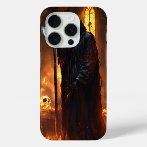 iPhone 15 Pro Case with Death Metal Art