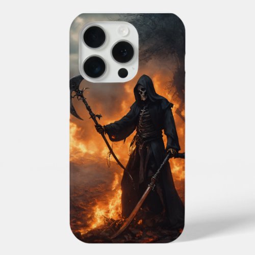 iPhone 15 Pro Case with Death Metal Design