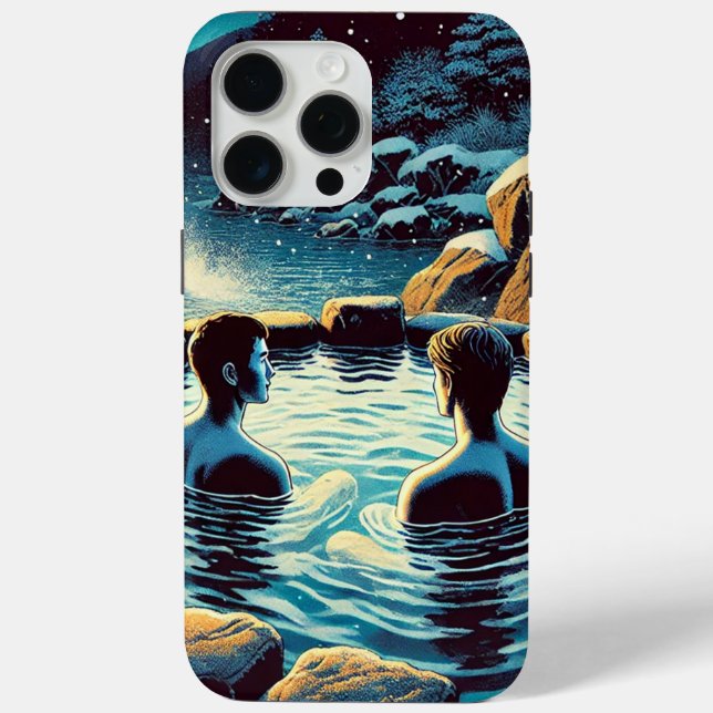 iPhone 15 Pro Max Case - Young men in onsen (Back)