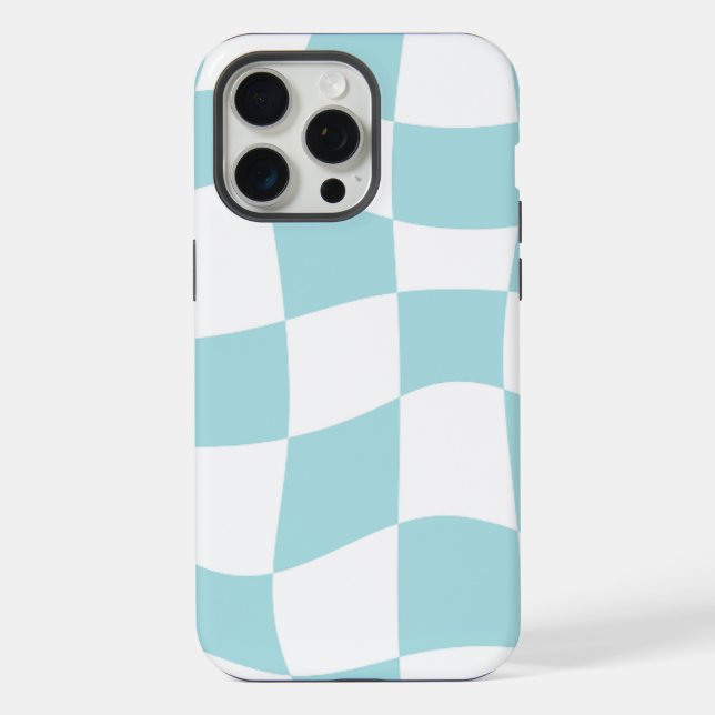 Iphone 15 Pro Max | Checkerboard Teal Case (Back)