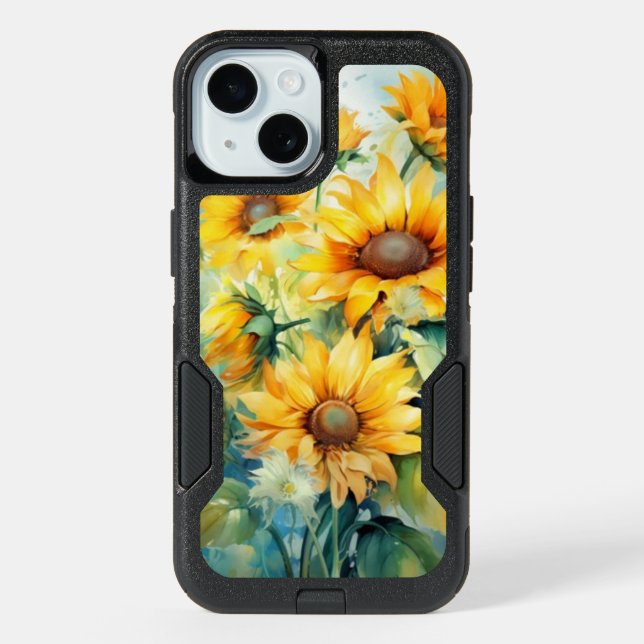 Iphone 15/Samsung  Otterbox Cases Sunflowers (Back)