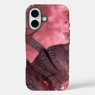 iPhone 16 Anime Knight Armor Dark Fantasy Blossom Case