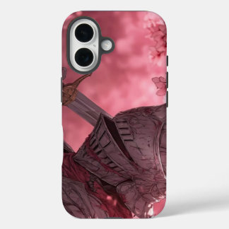 iPhone 16 Anime Knight Armor Dark Fantasy Blossom Case