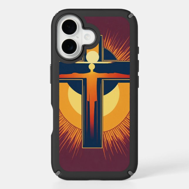 iPhone 16 Back Cover – Jesus Cross Design (Front)