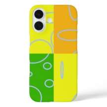 iPhone 16 Case Circles Loops Yellow Green Orange