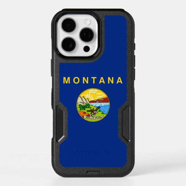  iPhone 16 Pro Max Case, Montana Flag Case (Back)