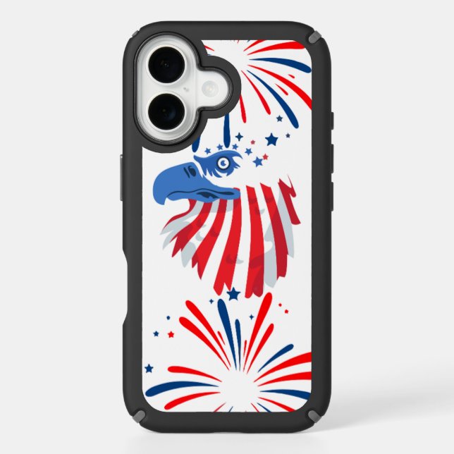 iPhone 16 protective case with an eagle and the Am (Front)