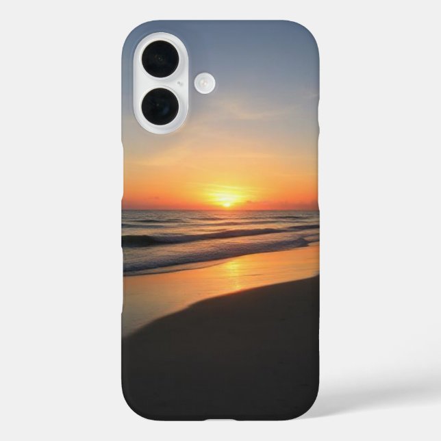 IPhone 16 sunset beach phone case (Back)