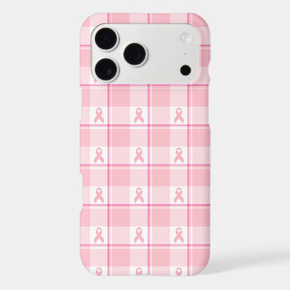 iPhone 17 Case Breast Cancer Awareness Plaid, Pink