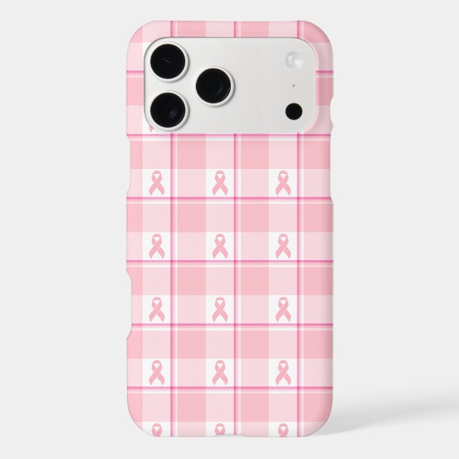 iPhone 17 Case Breast Cancer Awareness Plaid, Pink (Back)