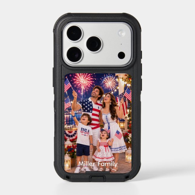 iPhone 17 Pro Case: Personalized Patriotic Family  Case (Back)