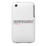 Your Name waleed abdullah Street city of pakistan  iPhone 3G/3GS Cases iPhone 3 Covers