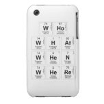 Who
 WHat
 When
 Where  iPhone 3G/3GS Cases iPhone 3 Covers