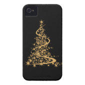 iPhone 4 Case Glitzy Gold Xmas (Back)