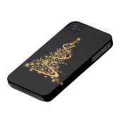 iPhone 4 Case Glitzy Gold Xmas (Bottom)