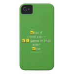 What if
 i told you -
 NO game in that
 side?
 Wow  iPhone 4 Cases