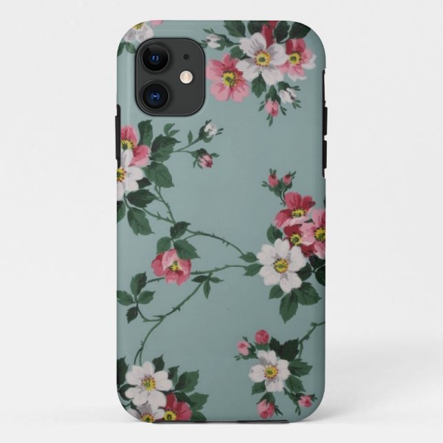 iPhone 5/5s Blue Vintage Floral Case-Mate iPhone Case (Back)