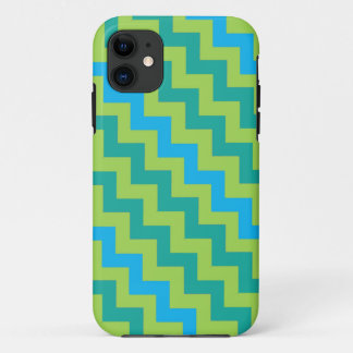 iPhone 5/5s Case: Blue Moons Diagonal Chevrons iPhone 11 Case