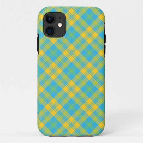 iPhone 55s Case Blue Yellow Green Plaid iPhone 11 Case