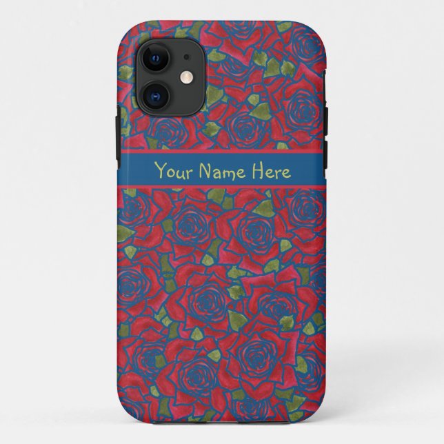 iPhone 5/5s Case-Mate Case: Red Roses, Personalize Case (Back)