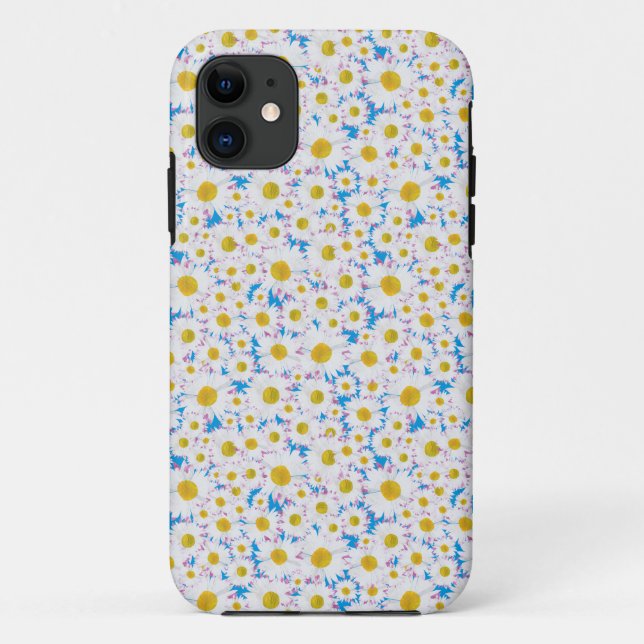 iPhone 5/5s Case-Mate Case: White Daisies on Blue Case-Mate iPhone Case (Back)