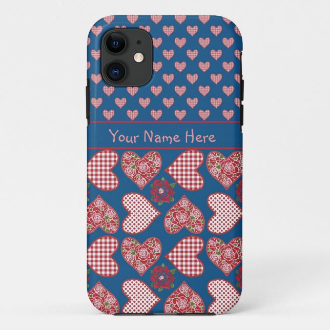 iPhone 5/5s Case to Personalize: Hearts and Roses (Back)