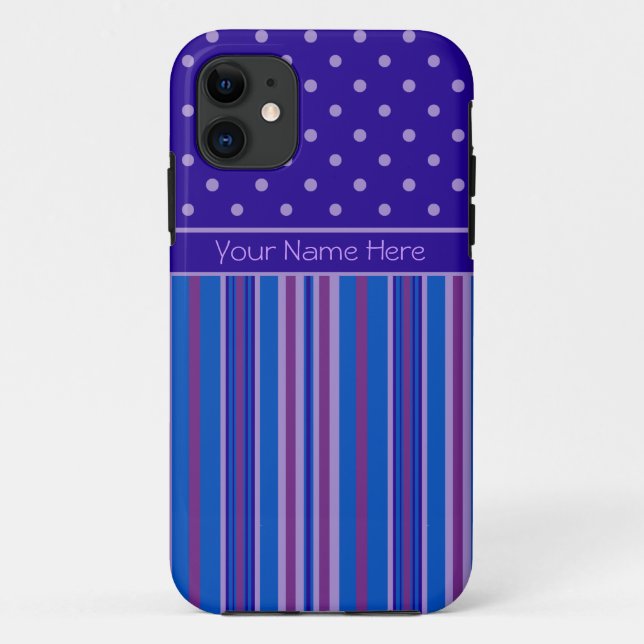 iPhone 5/5s Case to Personalize: Stripes, Polkas (Back)