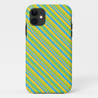 iPhone 5/5s Case: Turquoise, Yellow, Green Stripes iPhone 11 Case