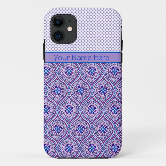 iPhone 5/5s Xtreme case Personalize: Mauve Polkas (Back)