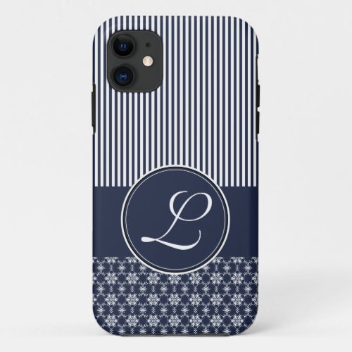 iPhone 5 Barely There Case Template Navy Pattern