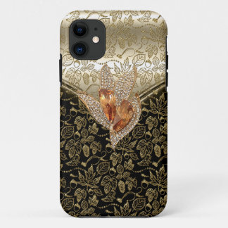 iPhone 5 Black Damask Caramel Beige Gold Amber 11 Case