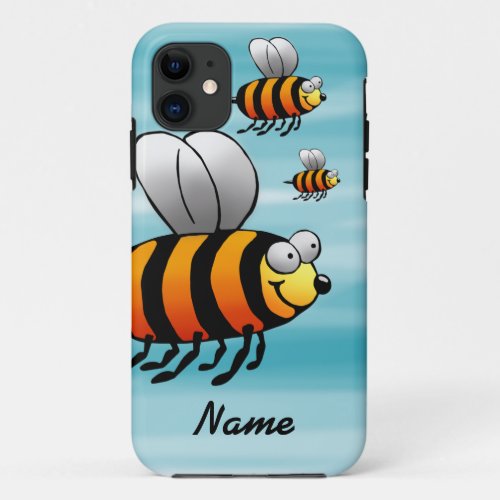 iPhone 5 Case Cute Cartoon Bee Name Template iPhone 11 Case