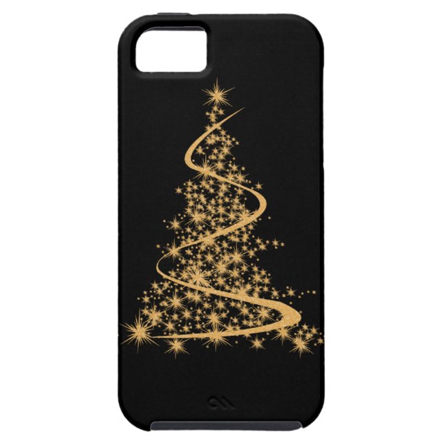 iPhone 5 Case Glitzy Gold and Black (Back)