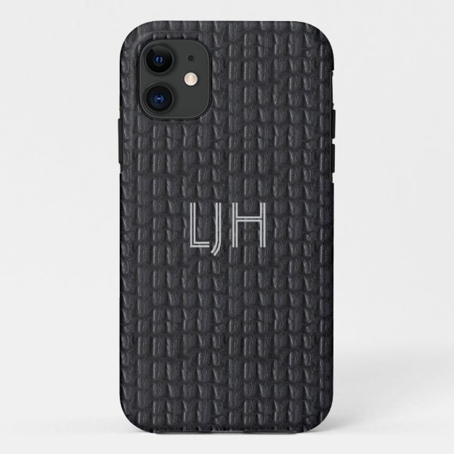 iPhone 5 Case Grey Gray Leather Look (Back)