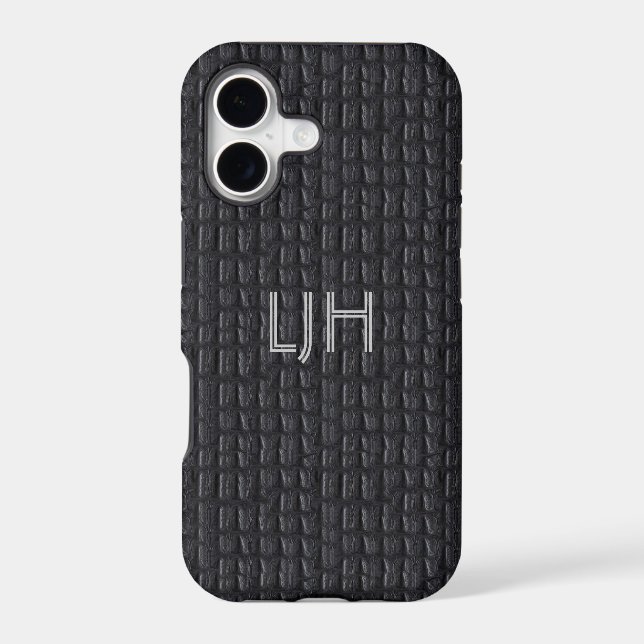 iPhone 5 Case Grey Gray Leather Look (Back)