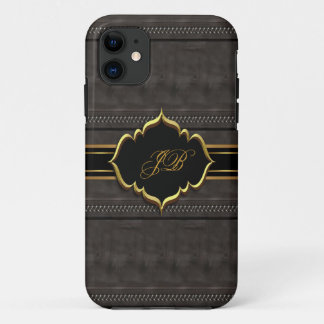 iPhone 5 Case-Mate Case Gold Black Suede Look