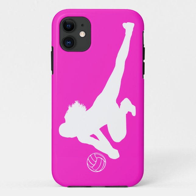 iPhone 5 Case-Mate Dig Silhouette White on Pink Case-Mate iPhone Case (Back)
