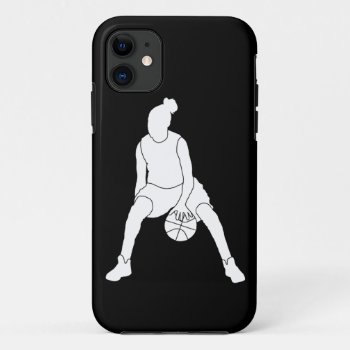 Iphone 5 Case-mate Dribble Silhouette White/black Iphone 11 Case by sportsdesign at Zazzle